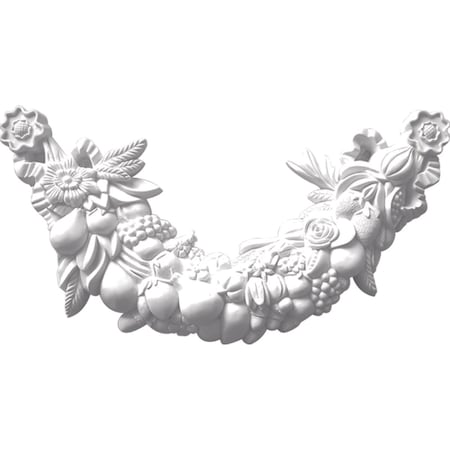 Ekena Millwork 24"W x 12"H x 2 1/2"P Odessa Swag Onlay ONL24X12X02OD